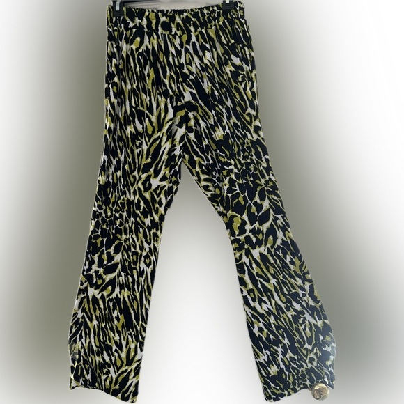 Premise palazzo wide leg‎ pants tiger stripe black white green size XL - Picture 1 of 4